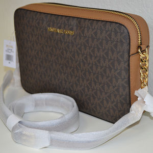 NWT Michael Kors Jet Set Item Brown/ Acorn Large C